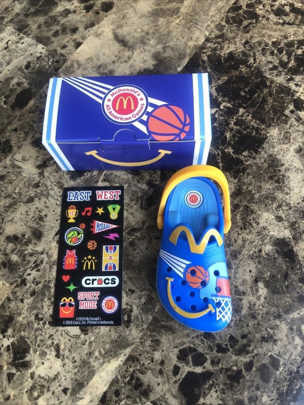 2026 McDonald's All American Game Happy Meal #2 Free Throw Crocs Toy Blue
